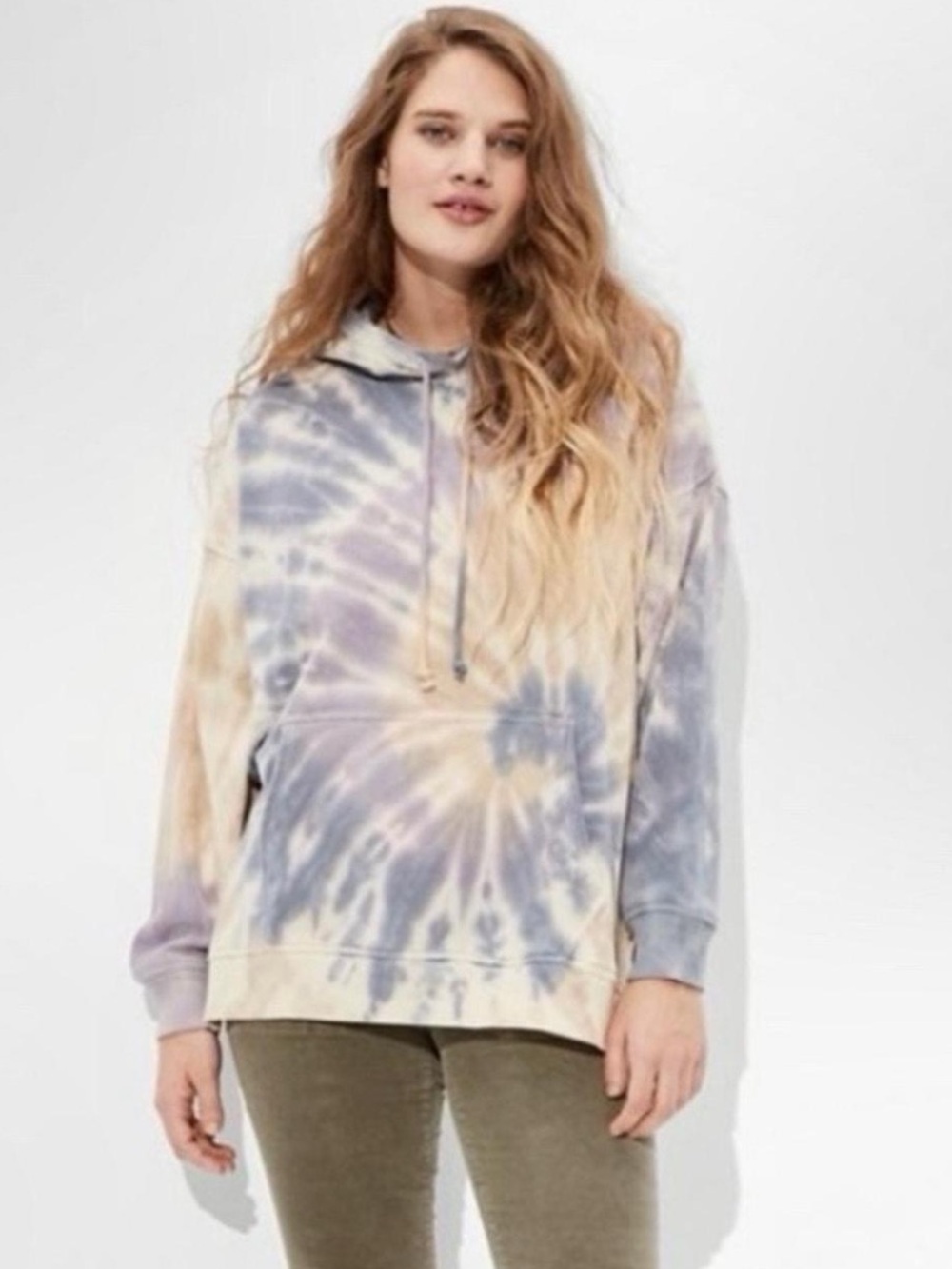American Eagle Outfitters | oversized -Tie Dye Hoodie - Purple & Cream Sz M